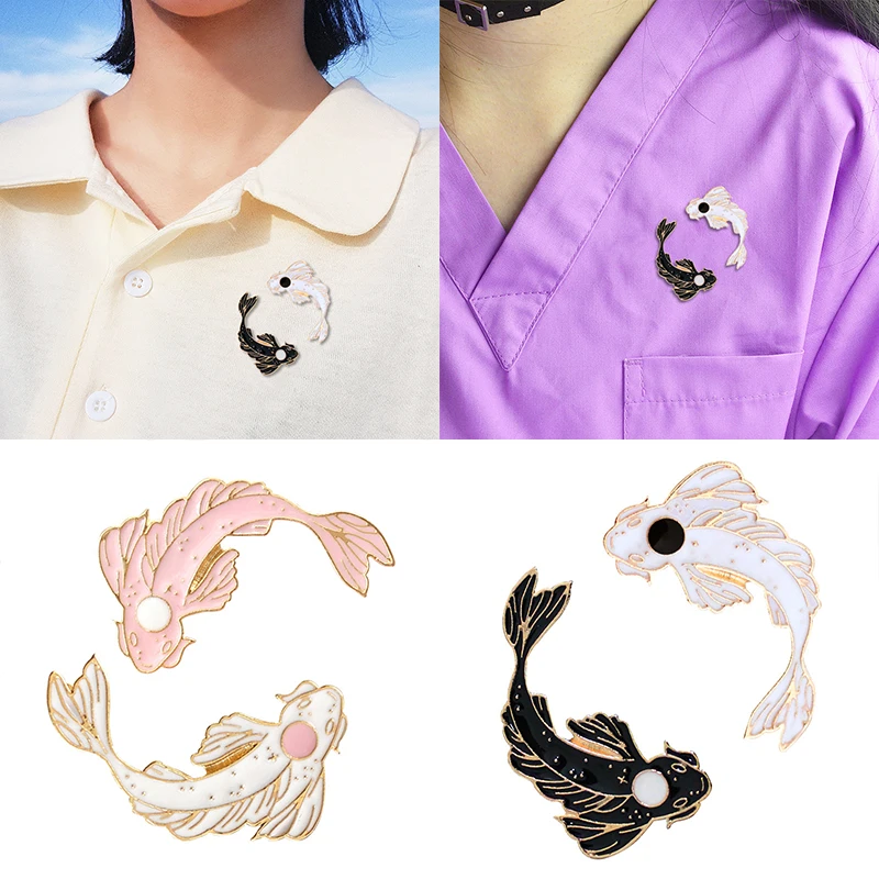 Новинка хит новинка золотые броши рыба костюм воротник шляпа юбка свитер черно