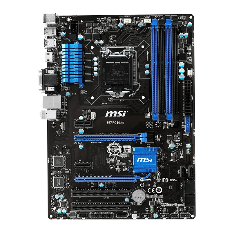   MSI Z97 PC Mate LGA 1150 Intel Z97    DDR3 32  PCI-E 3, 0 USB3.0 Xeon E3-1226 v3 Core i7-4770K i5-4670K CPU