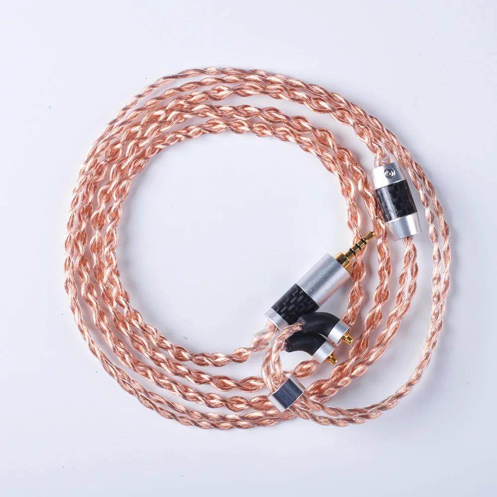 AK OFHC 24 AWG 6N высокой чистоты Медь кабель 2,5/3,5/4,4 мм балансный кабель для наушников с разъемом MMCX из Тайваня для HQ8 олова T2