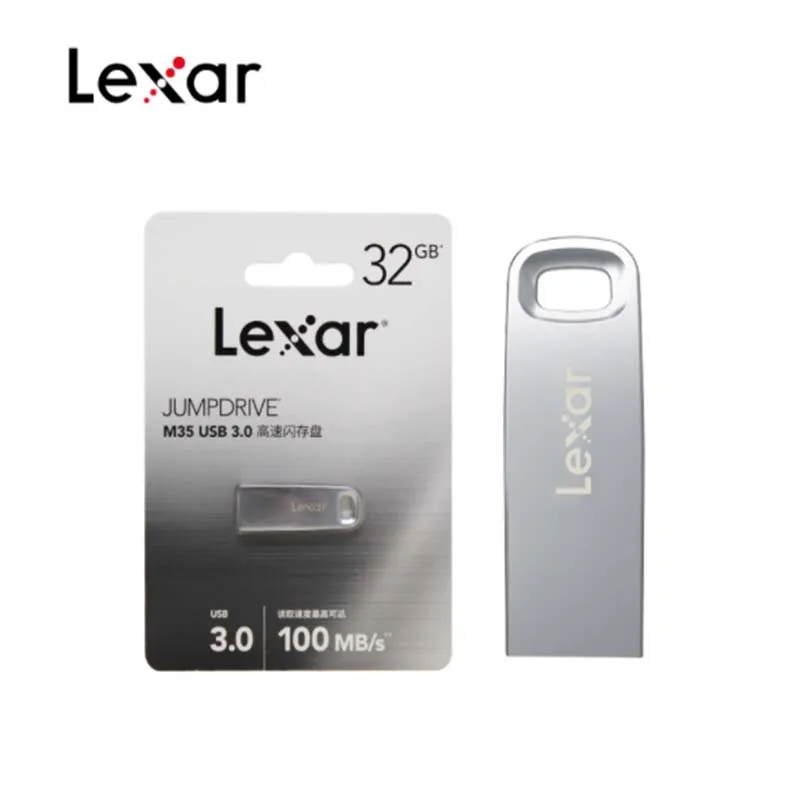 

Lexar Jumpdrive M35 USB 3.0 32GB 64GB Memory Stick High Speed Transfer Max 100MB/s Silver Metal U Disk Key Pendrive For PC