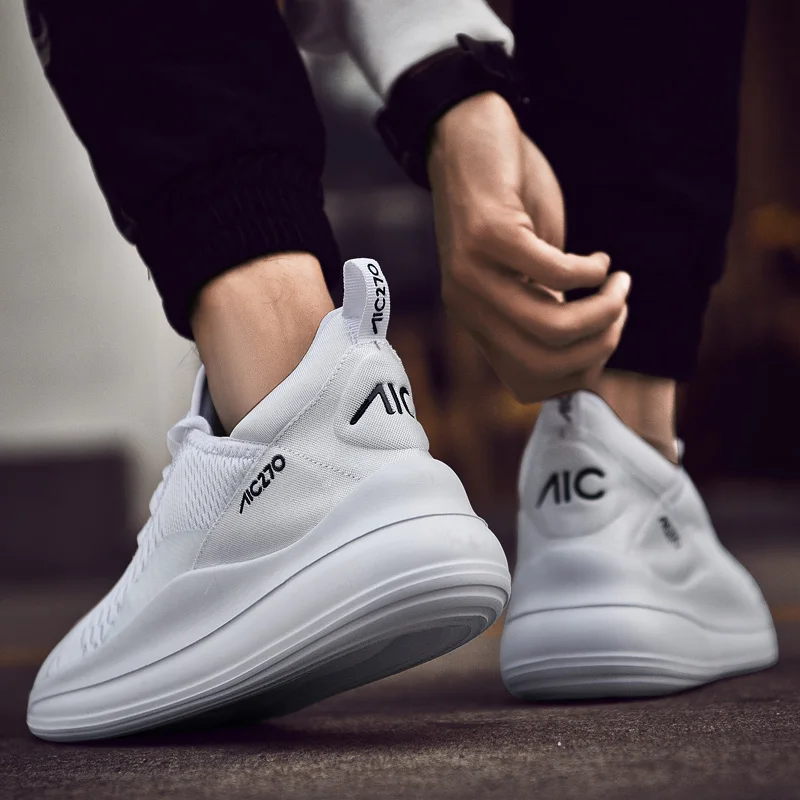 

Кроссовки мужские дышащие, повседневная спортивная обувь, черные, белые