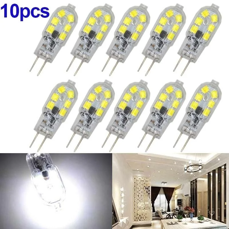 2021 New Arrival 10pcs/set G4 3W 12 LED Light Bulb - Transparent + Silver AC/DC 12V | Освещение
