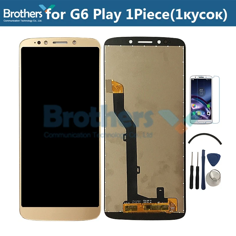 Gold with GlassTools Для Motorola Moto G6 Play lcd экран ЖК-дисплей для Moto XT1922 сенсорный экран установка преобразователя экрана Замена верхней части - Цвет: Gold with GlassTools