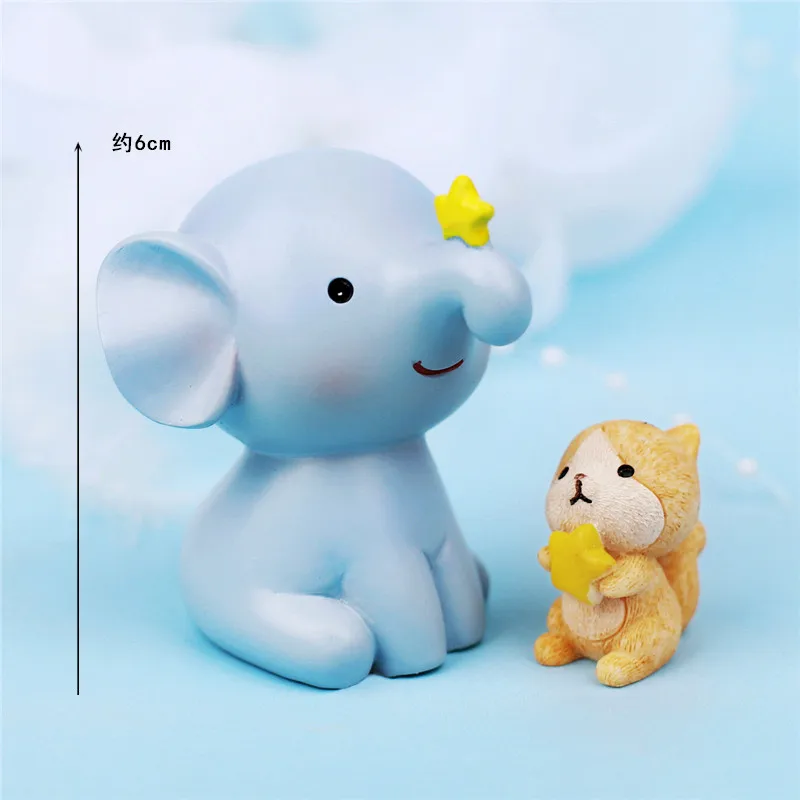 Elephant squirrel Слон, белка, синий большой шар, топпер для торта, украшение на день рождения, свадебные принадлежности, детский душ, выпечка, десерт, подарок для детей, любовь - Цвет: Elephant squirrel