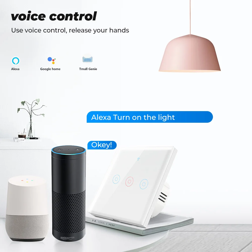 SMATRUL приложение Smart Life сенсорный Wi Fi настенный выключатель светильник без