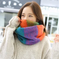 women winter knitted warm neck scarf circle cowl scarf fashion colorful snood ladies ring loop scarves female couple neckchief
