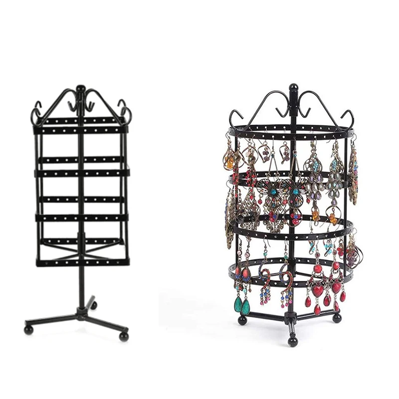 

4 Tiers Rotating Earring Spin Table,144 Holes Earring Organizer Jewelry Display Stand for Earrings