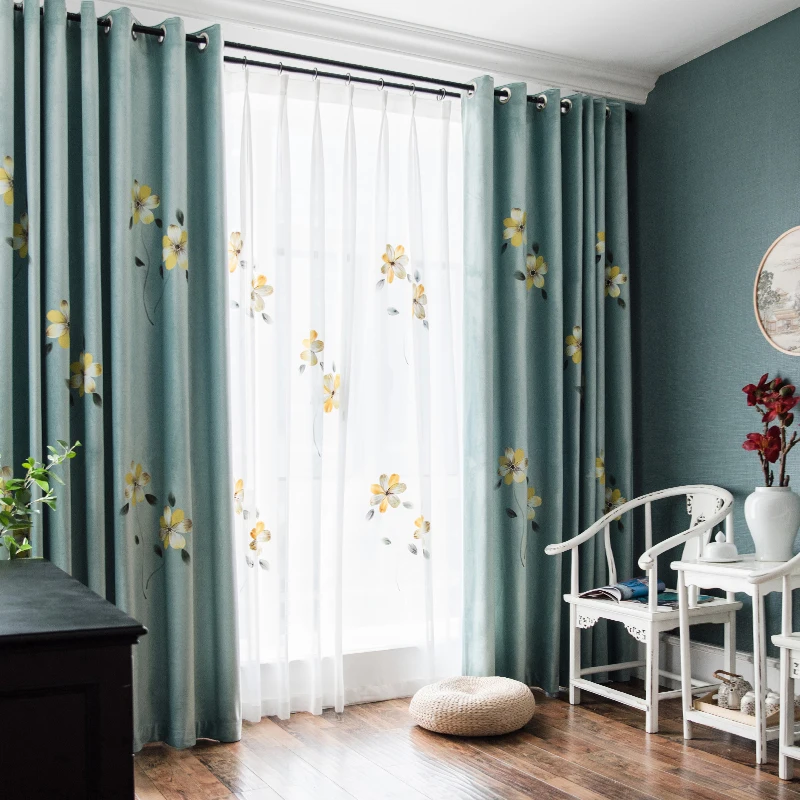 Новые китайские раскрашенные занавески ручной работы затененные готовые