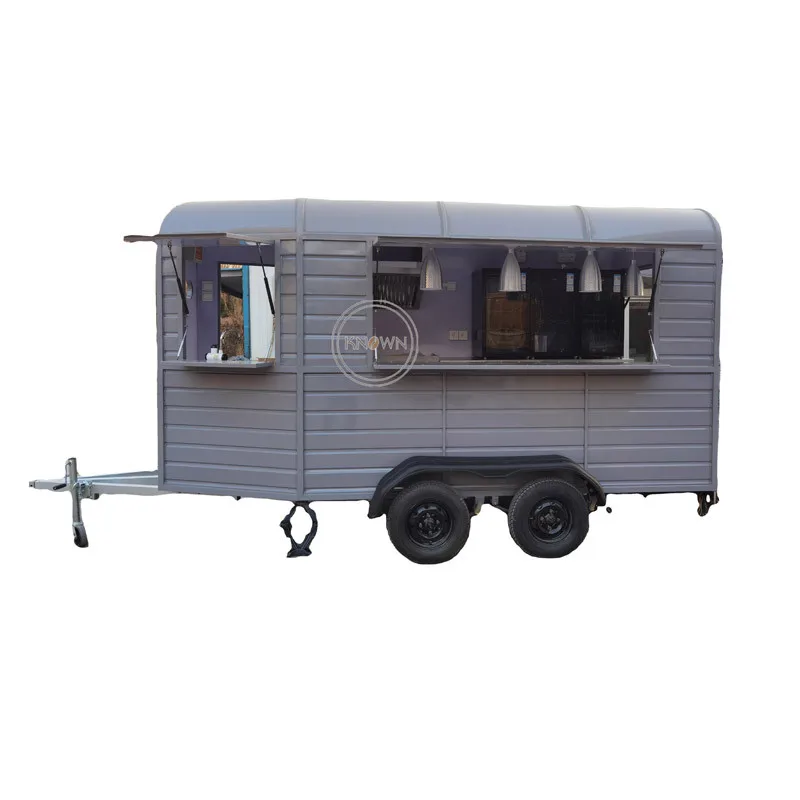 

Customized Food Trailer Ice Cream Vending Cart Outdoor Street Kitchen Breakfast Catering Kiosk With