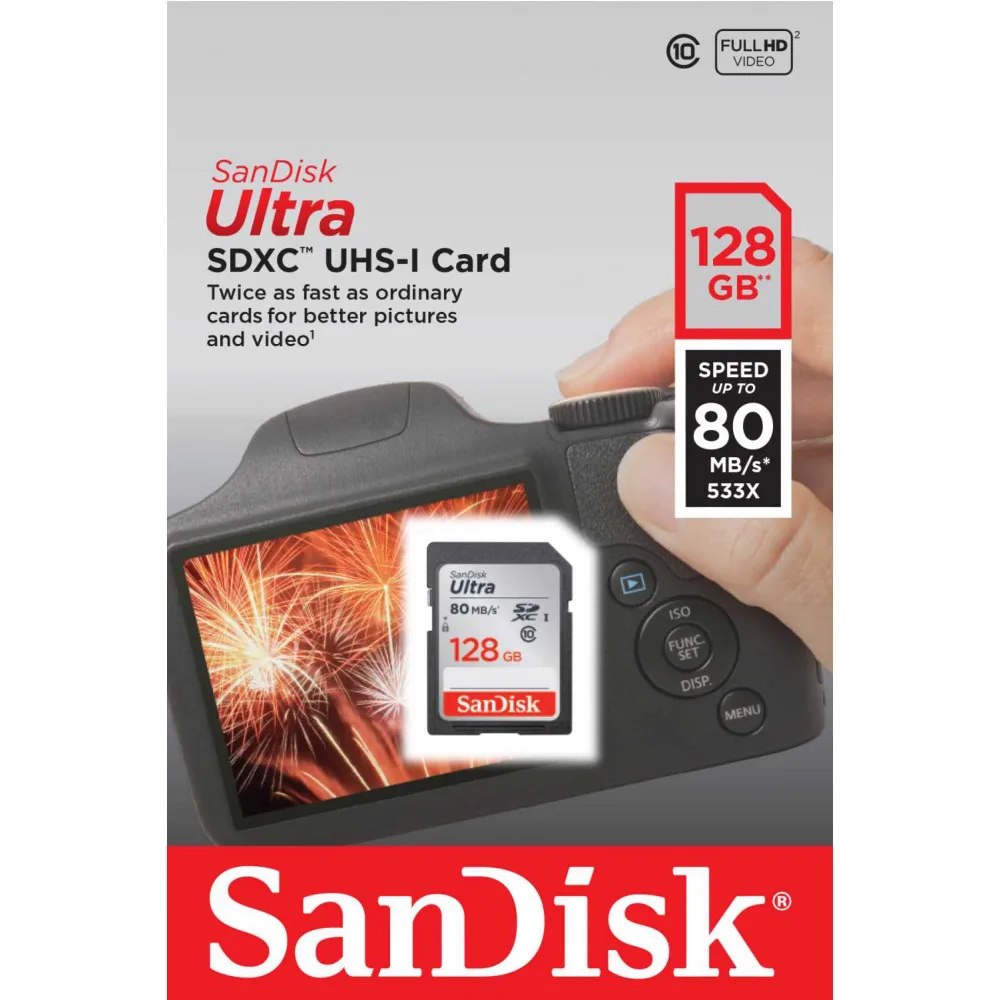 Карта памяти SanDisk SDXC UHS-I SDSDUNC-128G-GN6IN 128 Гб Класс 10 | Компьютеры и офис