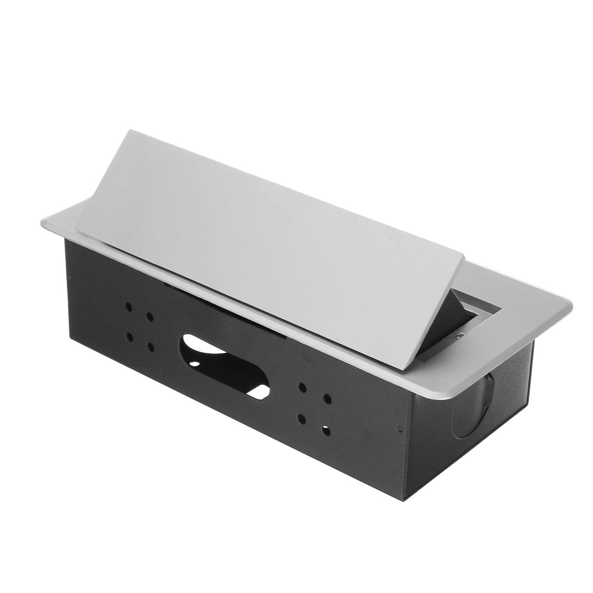 16A 2 power EU розетка Серебряный алюминиевый сплав замедленная двойная USB зарядка порт 2.1A офисный стол настольная розетка черная стальная коробка