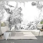 На заказ любой размер обои ретро черный и белый лист лес фото настенная живопись Гостиная ТВ диван спальня 3D домашний декор