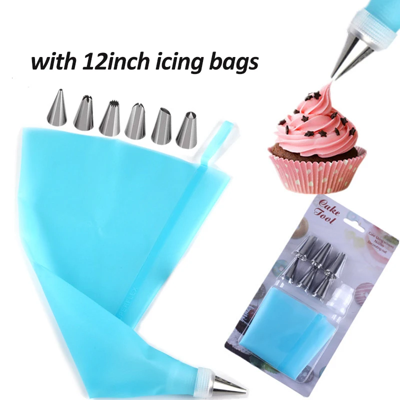 

8pcs/set 12inch Icing Piping Nozzles Stainless Steel Flower Cream Pastry Tips Nozzles Bag Cupcake Cake Decorating Tools