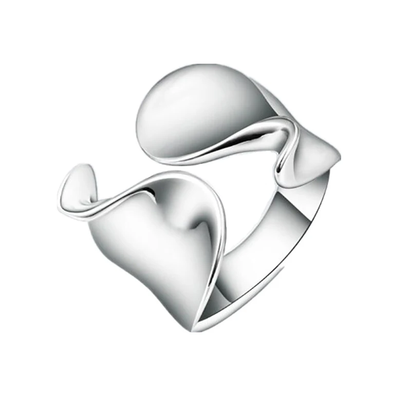 

Fashion Irregular Concave Convex Silver Color Ring Width Open Finger Ring For Women Men Jewelry Gifts