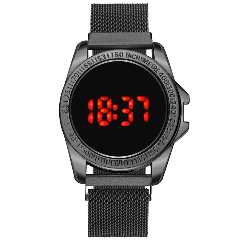 

Children Watch Trend Personality Movement LED Red Light Steel Belt Watch Fashionable And Versatile Electronic Kids Watches