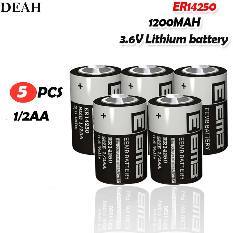 5 шт. ER14250 ER 14250 CR14250SL 1/2AA 3 6 V 1200mAh PLC промышленная литиевая батарея первичная для