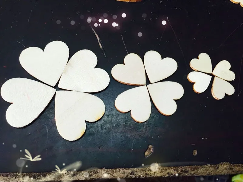 Деревянная сердце любовь сливы заплатка DIY Ручная роспись аксессуары украшения