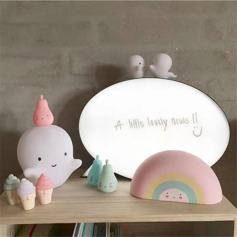 

1PC Halloween Cute Ghost Night Light Christmas Children's Room Decoration Light Vinyl For Household Decor LED Night Light