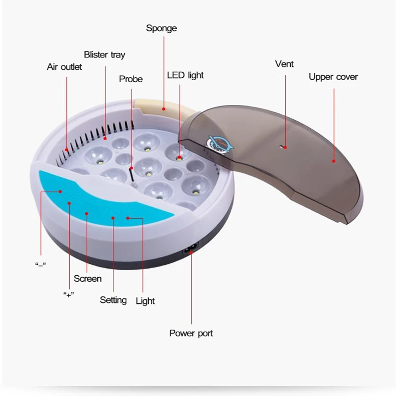 9 Eggs Incubator Digital Mini Automatic Egg Hatcher Machine with Turner for Hatching Pigeon Turkey Goose Quail Chicken | Дом и сад