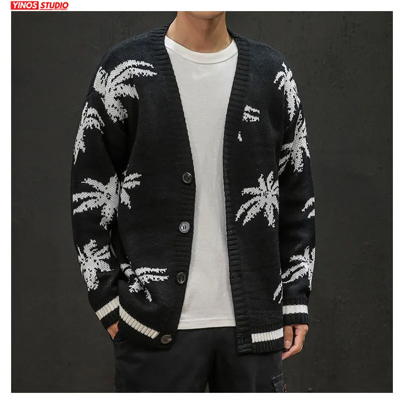 Дропшиппинг 2019 японский лист вышивка свитеры пальто Уличная Повседневная