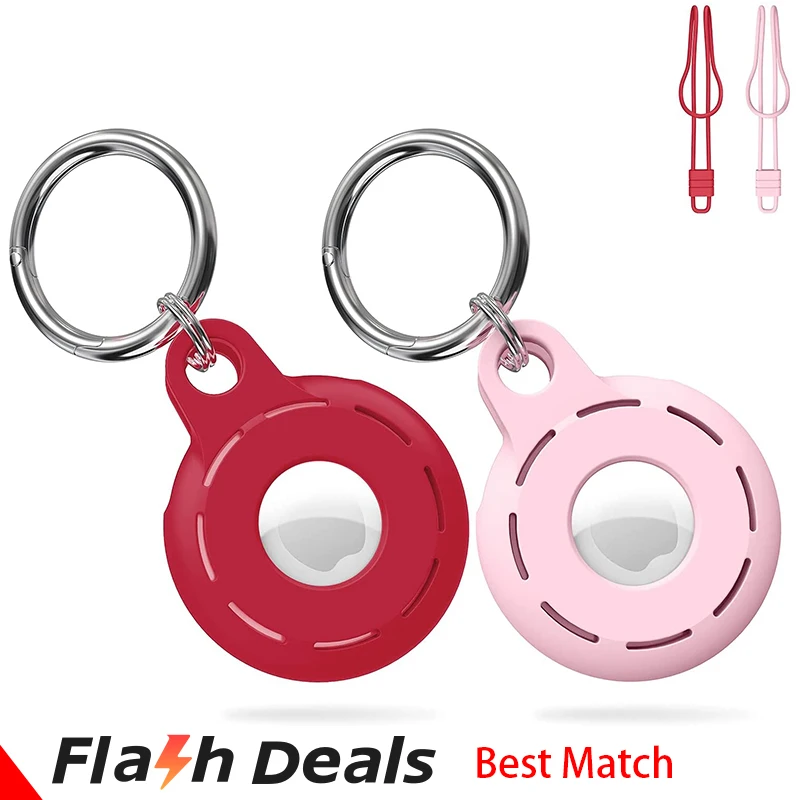 

New For Apple Airtag Liquid Silicone Protective Tpu Sleeve For Apple Locator Tracker Anti-Lost Device Keychain Protective Sleeve