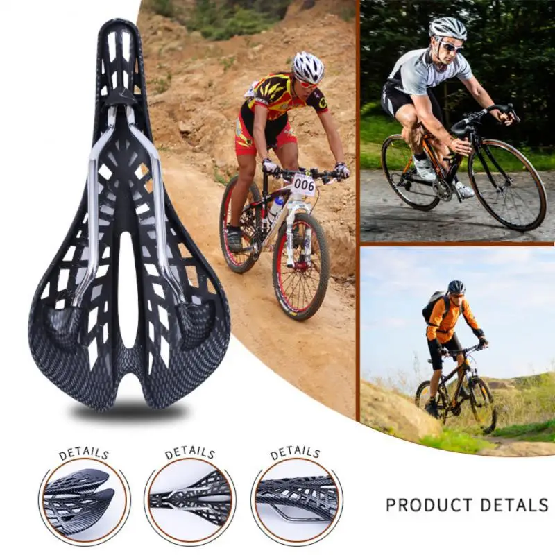 

Bike Seat Saddle Hollow Cycling Cushion Breathable Waterproof Shockproof Carbon Fiber Mountain Road MTB Part Bicycle Accessories