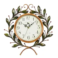 rural olive lizhi creative wall clock iron living room retro wall clock home clock decorative clock
