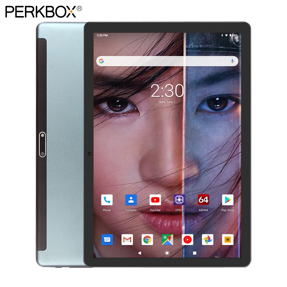 Perkbox T10 tablet 32GB eMMC Storage Android 9.0 Pie Dual Camera 5.0MP Unlocked Phone Call WIFI Bluetooth 10 inch tablet