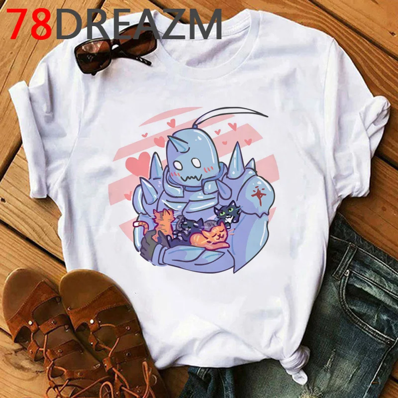 

Hot Anime Fullmetal Alchemist T-shirt Men Harajuku Hip Hop Graphic Tees Men 2020 Funny Japanese Cartoon O-Neck T Shirt Male