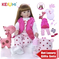 keiumi wholesale silicone reborn babies doll 60 cm lifelike princess reborn bonecas girafa new childrens day luxury sets gifts