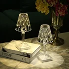 Алмазная акриловая Настольная лампа с USB, декоративный светильник для бара, спальни, прикроватного столика, кофейного цвета, светодиодные настольные лампы с кристаллами, ночсветильник в подарок