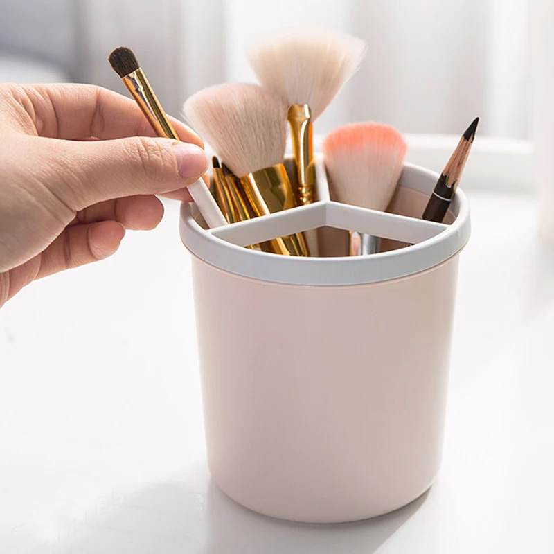 

3 Gird Office Desktop Organizer Stationery Storage Box Pen Holder Sundries Organizer Remote Control Phone Container Holder