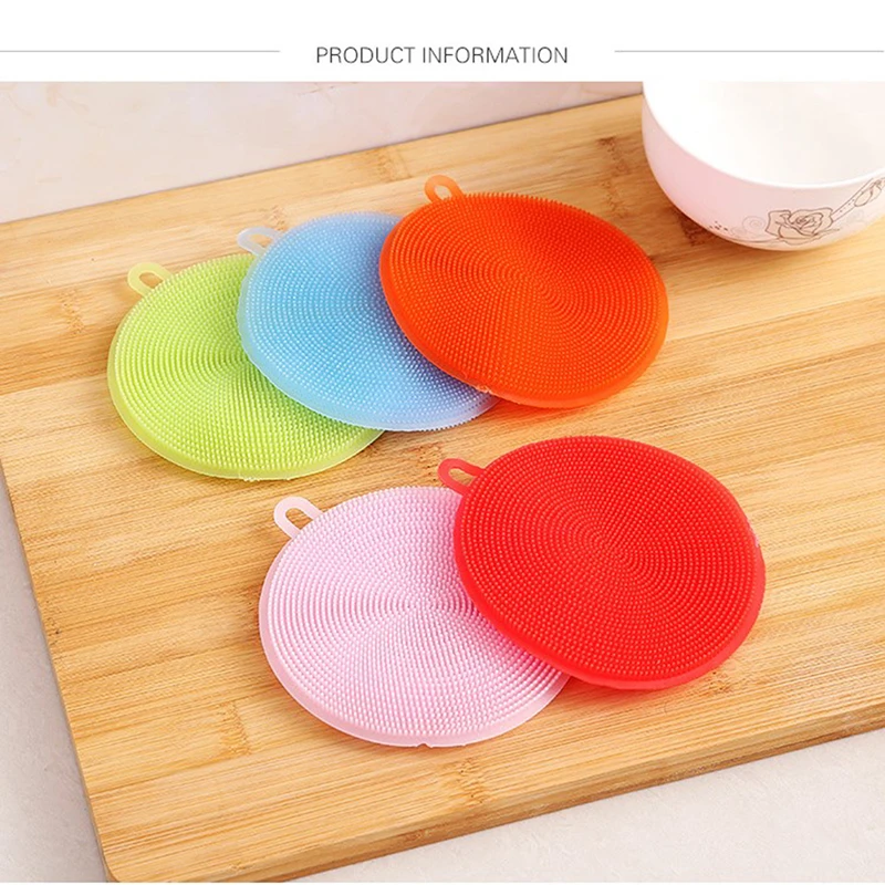 

6pcsSilicone Cleaning Brushes Soft Dish Bowl Pot Pan Cleaning Sponges Scouring Pads Cooking Cleaning Tool Kitchen Accessories