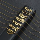 Новое индивидуальное ожерелье Acheerup с именем для женщин, персонализированный чокер, цепочка с подвеской, Золотая табличка из нержавеющей стали, подарки любимым