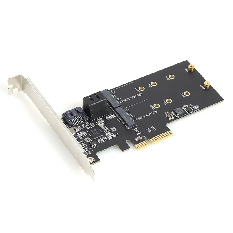 

Плата расширения SATA3.0 2 M.2 B Key, плата расширения PCI-E 4X к 3 портам SATA3.0 + 2-портовая M.2 Плата расширения