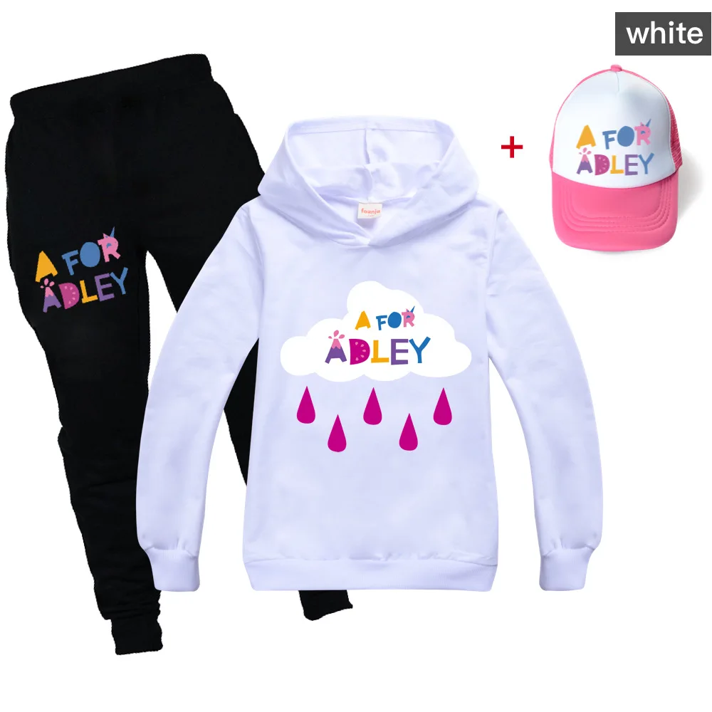 2-16Y Kids Clothing Set Children Clothes Sets A for Adley 3D Print Baby Girls Outfits Teenagers Boys Casual Sports Suit +Sun Hat