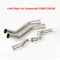 motorcycle exhaust link tube connecting pipe mid tube slip on exhaust system for kawasaki ninja zx6r zx636 2004 2008 2009 2019