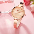 Часы наручные CURREN женские кварцевые, роскошные Простые повседневные подарочные, с часовым механизмом, цвет розовое золото