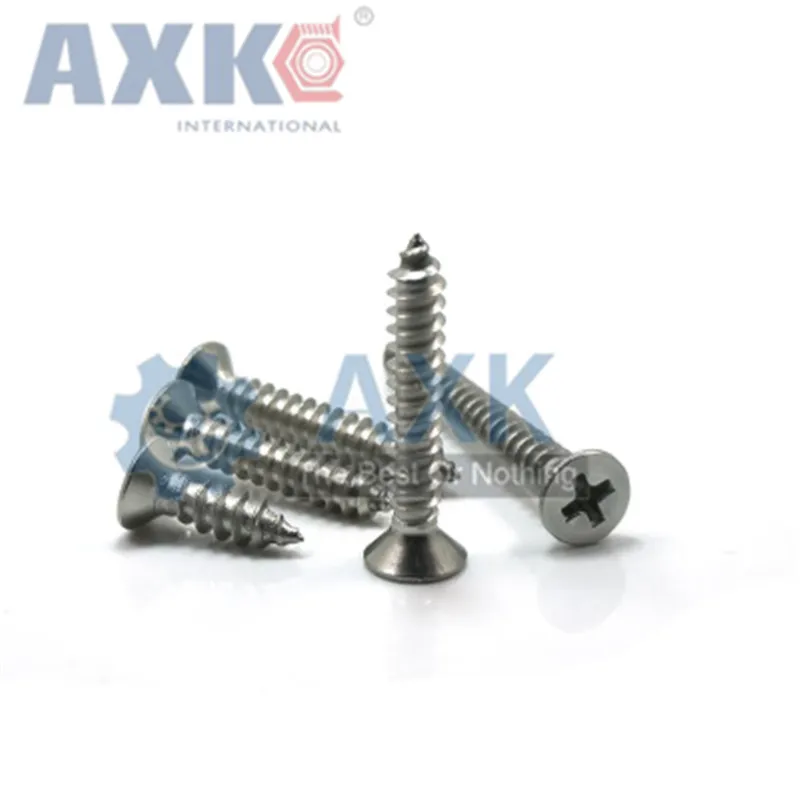 AXK M5 304 Нержавеющая сталь самонарезающие винты Крест плоские с потайной головкой