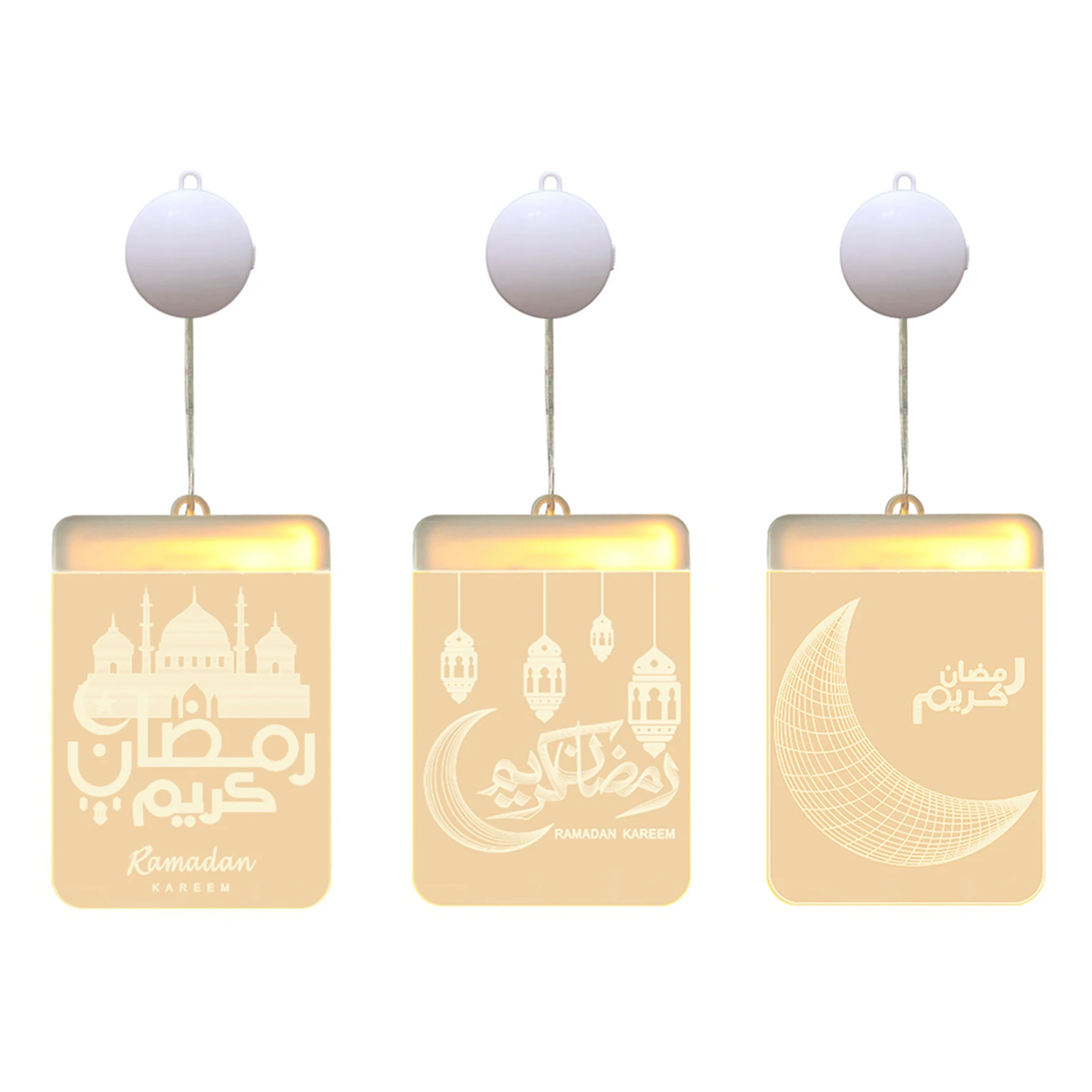 

Creative Ramadan Round Light Eid Mubarak Decoration Islamic Muslim Art Light 3D Castle Moon Lighting Home Furnishing Decorations