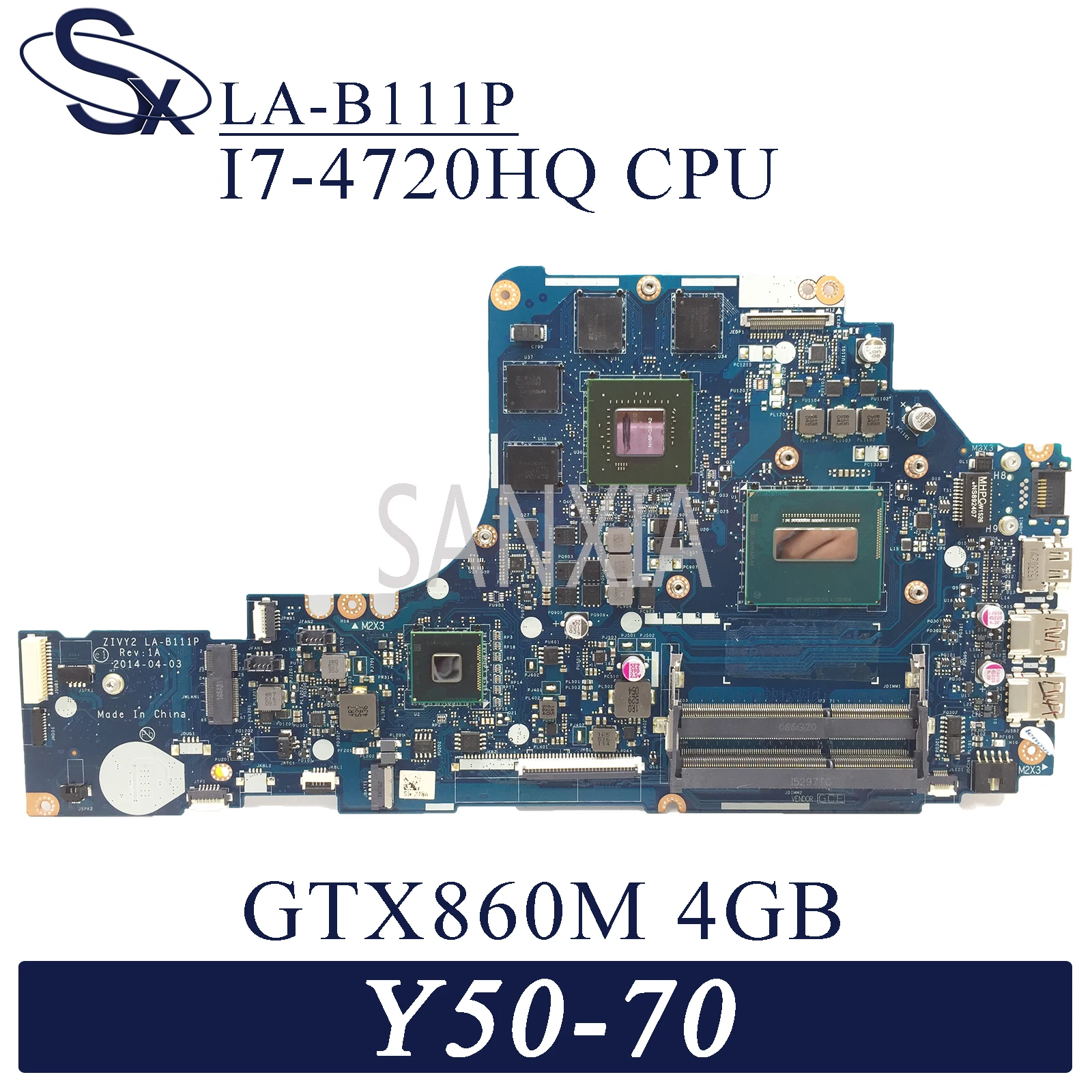 

Материнская плата KEFU ZIVY2 LA-B111P для ноутбука Lenovo Y50-70 оригинальная материнская плата I7-4720HQ/4710HQ