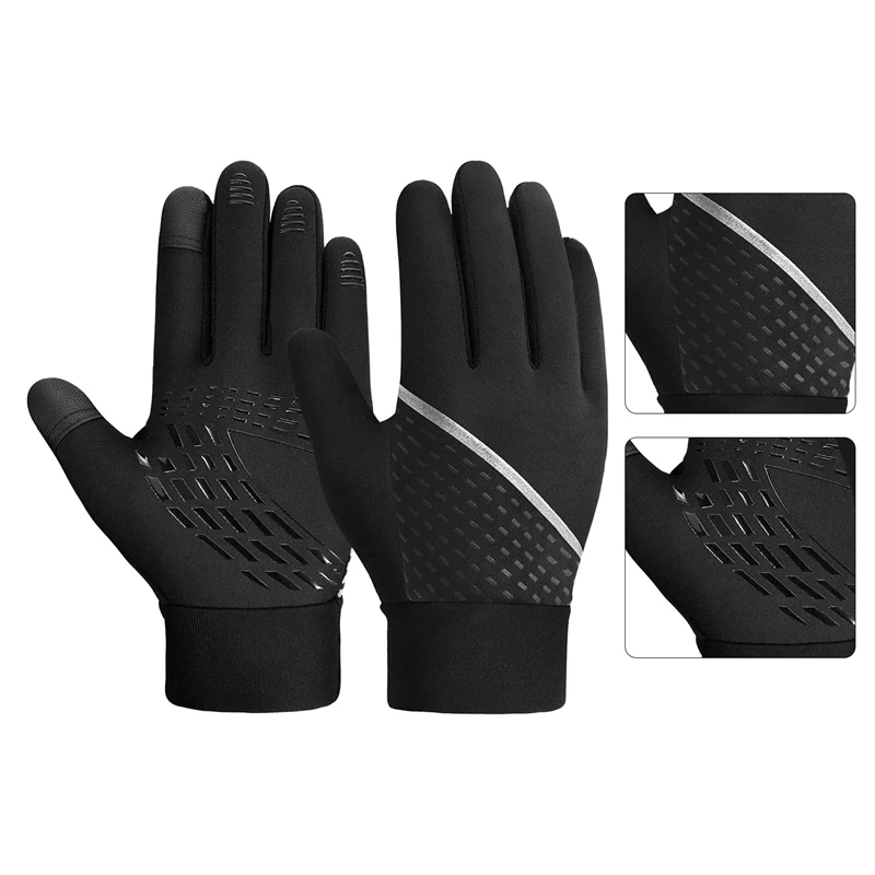 

Детские зимние велосипедные перчатки, Детские теплые зимние перчатки для сенсорного экрана для мальчиков и девочек, уличные спортивные вел...