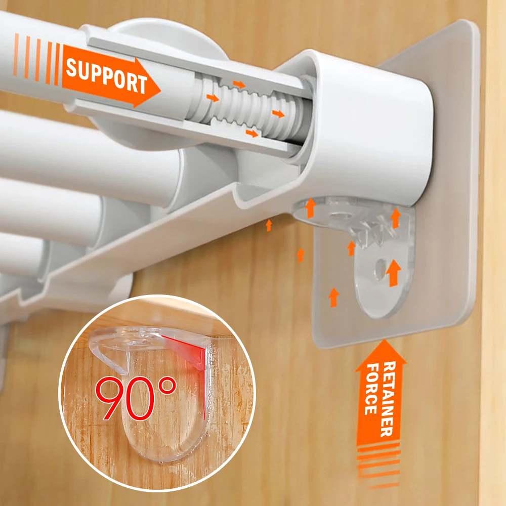 

5/10Pcs Hook Rack Hangers Organizer Shelf Support Adhesive Plastic Closet Cabinet Shelf Wall Hanger Kitchen Bathroom Accessories