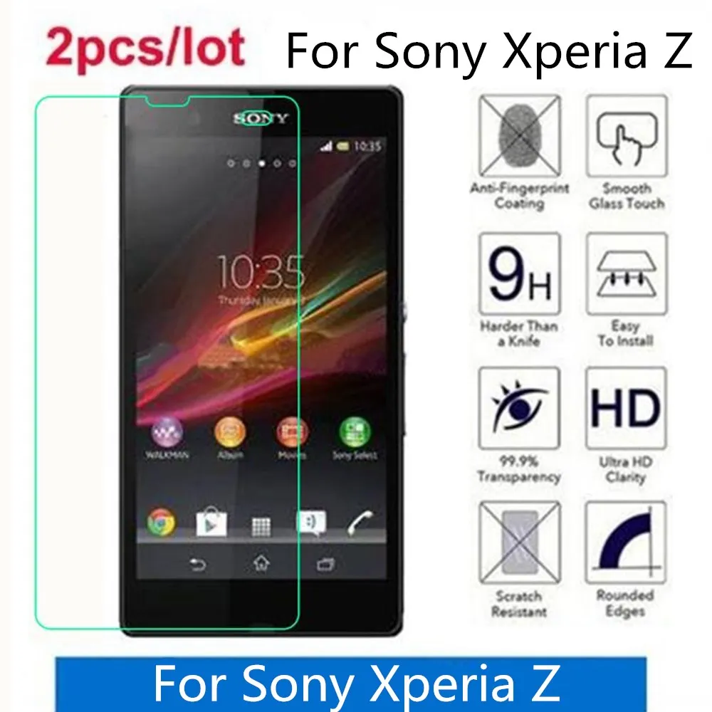 Закаленное стекло для sony Xperia Z 2.5D Премиум Защитная пленка экрана L36h C6603