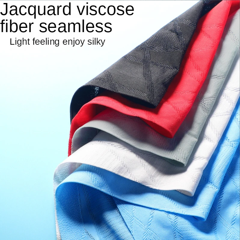 5Pcs New Men's Underwear Boxer Ice Silk Summer Seamless Ultra-thin Youth Breathable Loose Large Size Four-corner Shorts Head Pan