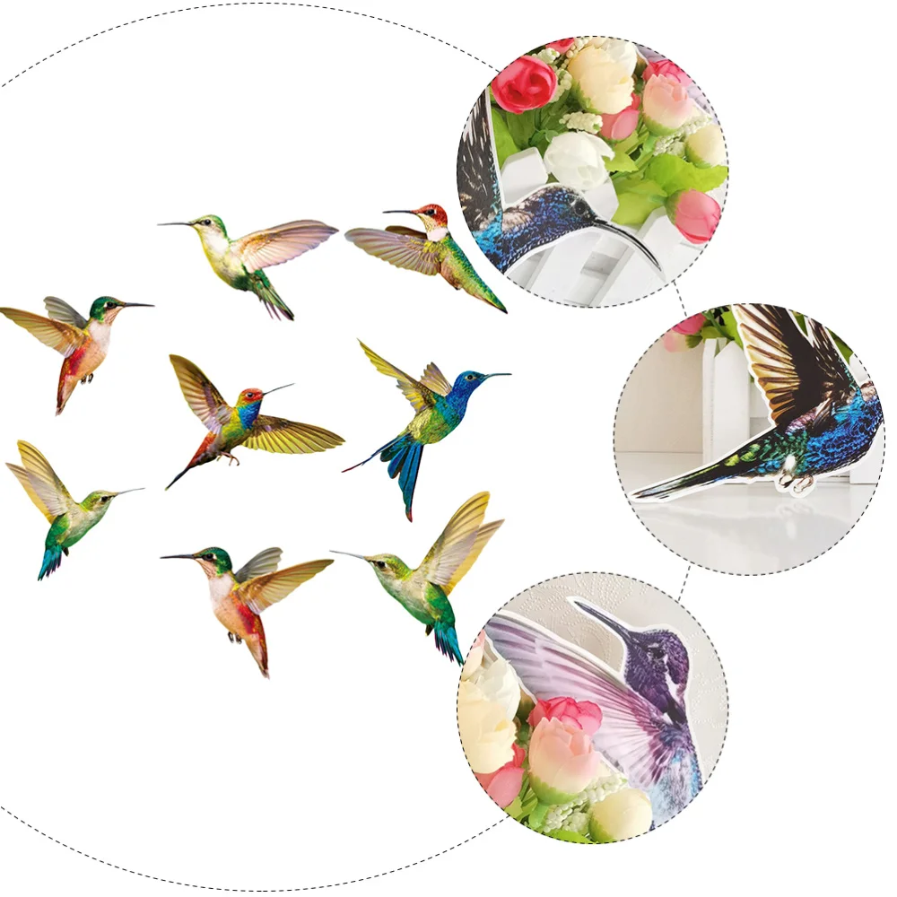 

2 Sets of 16Pcs Hummingbird Window Clings Bird Stickers Decorative Window Vinyl