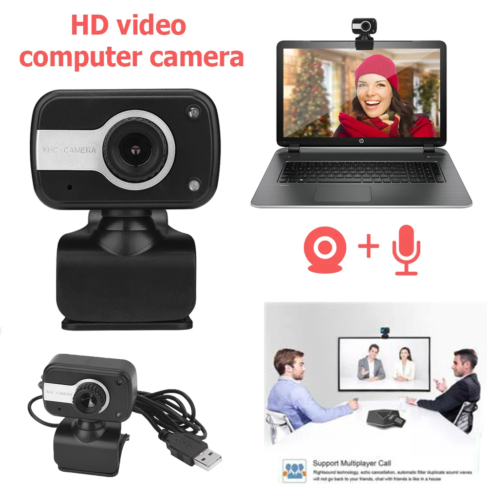 

New USB 2.0 Cable Web Camera 640*480 Resolving 360 Degree Webcam Built-In Mic For Laptop /PC High Quality
