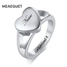 Женское кольцо из нержавеющей стали серебряного цвета с дизайном в виде сердца, персонализированное имя золы урна, фирменные ювелирные изделия с логотипом