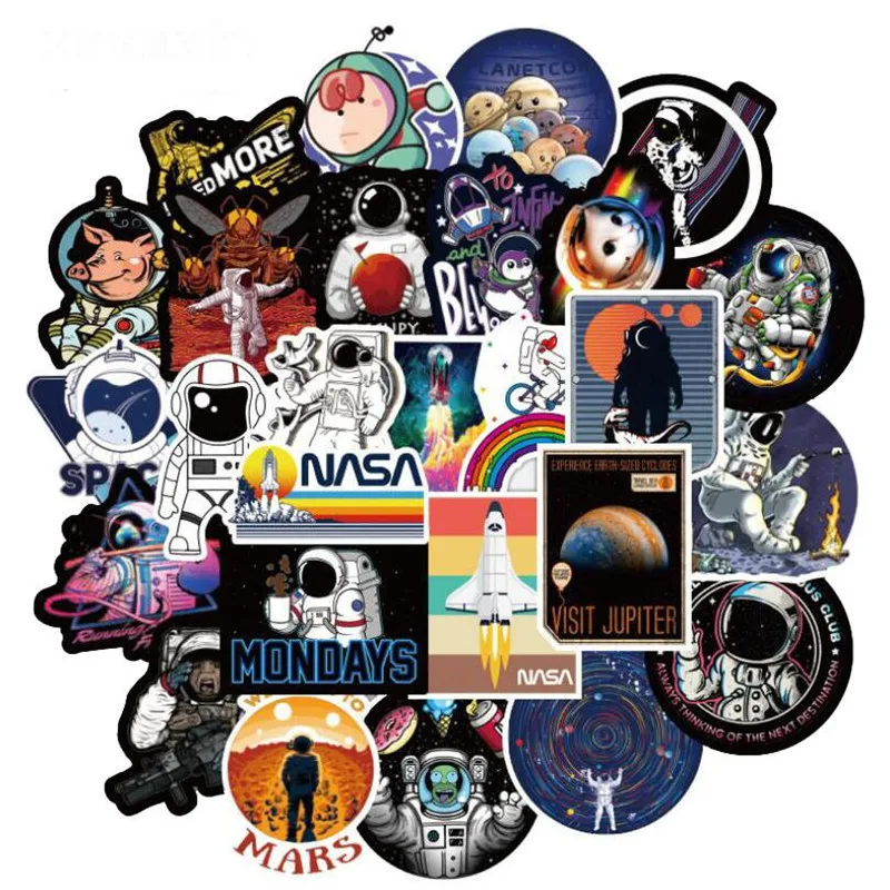 

10/30/50PCS Creative Space Exploration Astronaut American Drama Cartoon Graffiti Car Luggage Laptop Guitar Waterproof Sticker