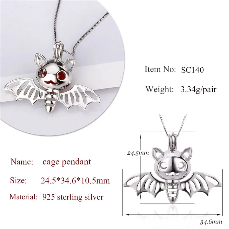 CLUCI Серебро 925 женщин Подвески кулон ювелирные изделия страшная улыбка летучая